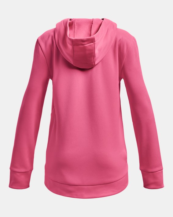 Girls' Armour Fleece® Iridescent Big Logo Hoodie, Pink, pdpMainDesktop image number 1